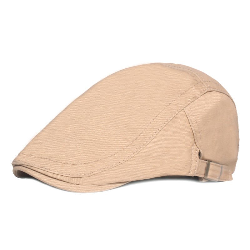 Solid Color Peaked Cap, Literary Youth Beret Flat Cap - Urban Caps