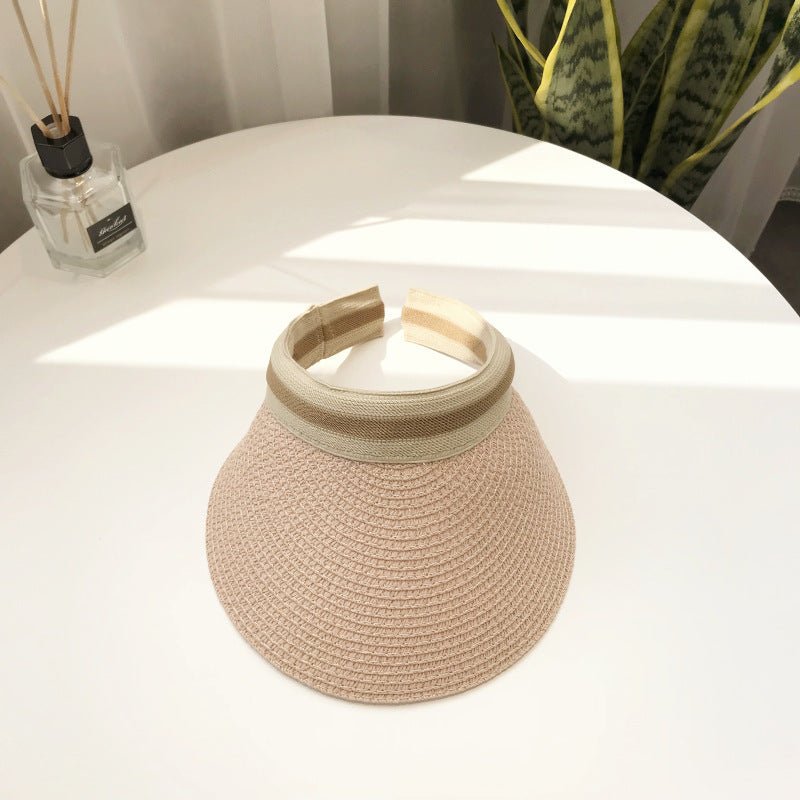 Solid Color Sun Hat Beach Outing Straw Hat - Urban Caps