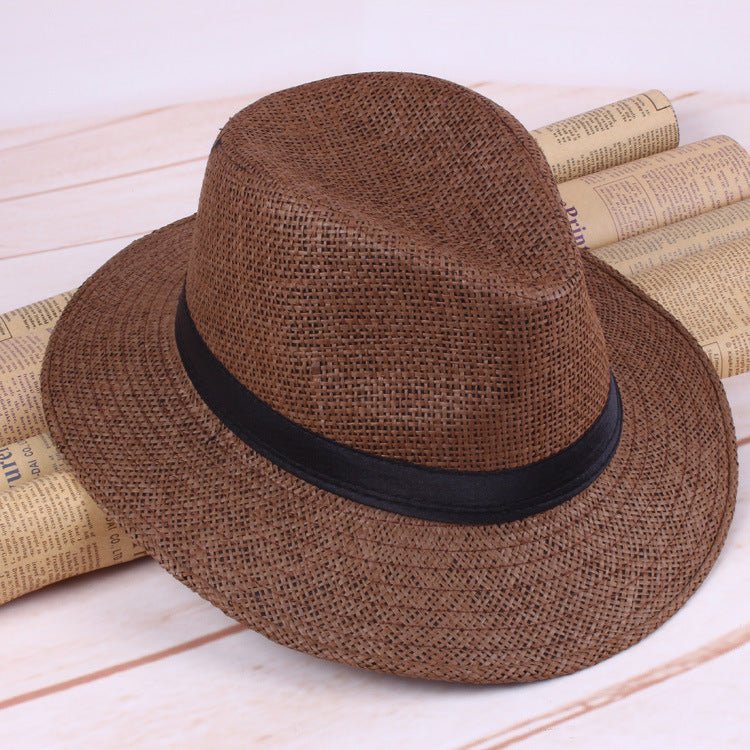 Straw Cowboy Hat Outdoor Sunshade Knight Cowboy Hat - Urban Caps