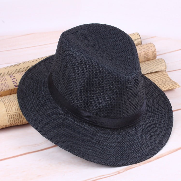 Straw Cowboy Hat Outdoor Sunshade Knight Cowboy Hat - Urban Caps