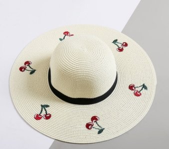 Straw Hat Cute Fruit Big Visor Visor Outdoor Sun Protection Sun Travel Hat - Urban Caps