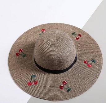 Straw Hat Cute Fruit Big Visor Visor Outdoor Sun Protection Sun Travel Hat - Urban Caps