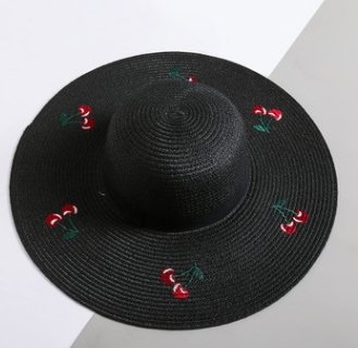 Straw Hat Cute Fruit Big Visor Visor Outdoor Sun Protection Sun Travel Hat - Urban Caps