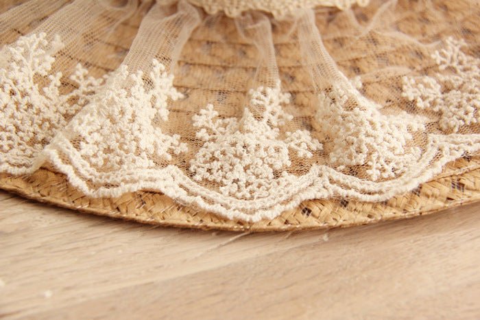 Stylish Lace Bow Straw Hat - Urban Caps