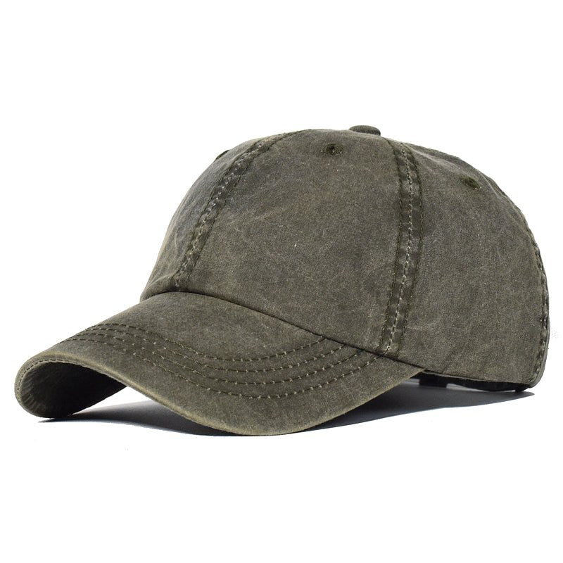 Vintage Washed Cotton Baseball Cap Plain Adjustable Dad Cap - Urban Caps