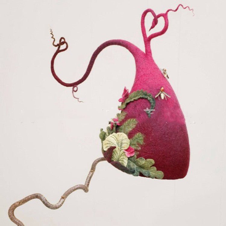 Women Modern Witch Hat Costume Pointed Wool Felt Halloween Party Hats Witch Hat - Urban Caps