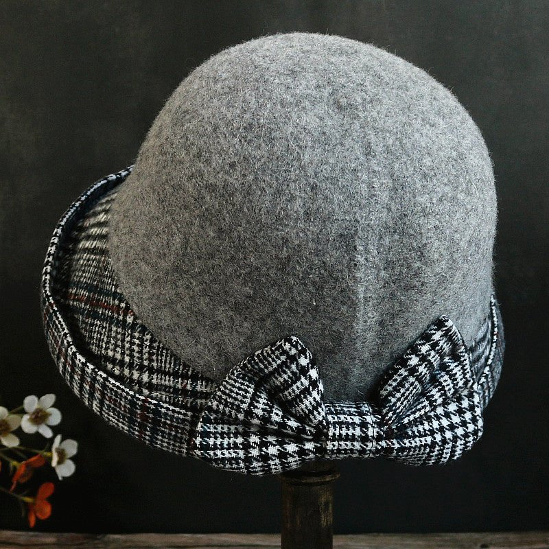 Women's Warm Casual Bow Bucket Hat - Urban Caps