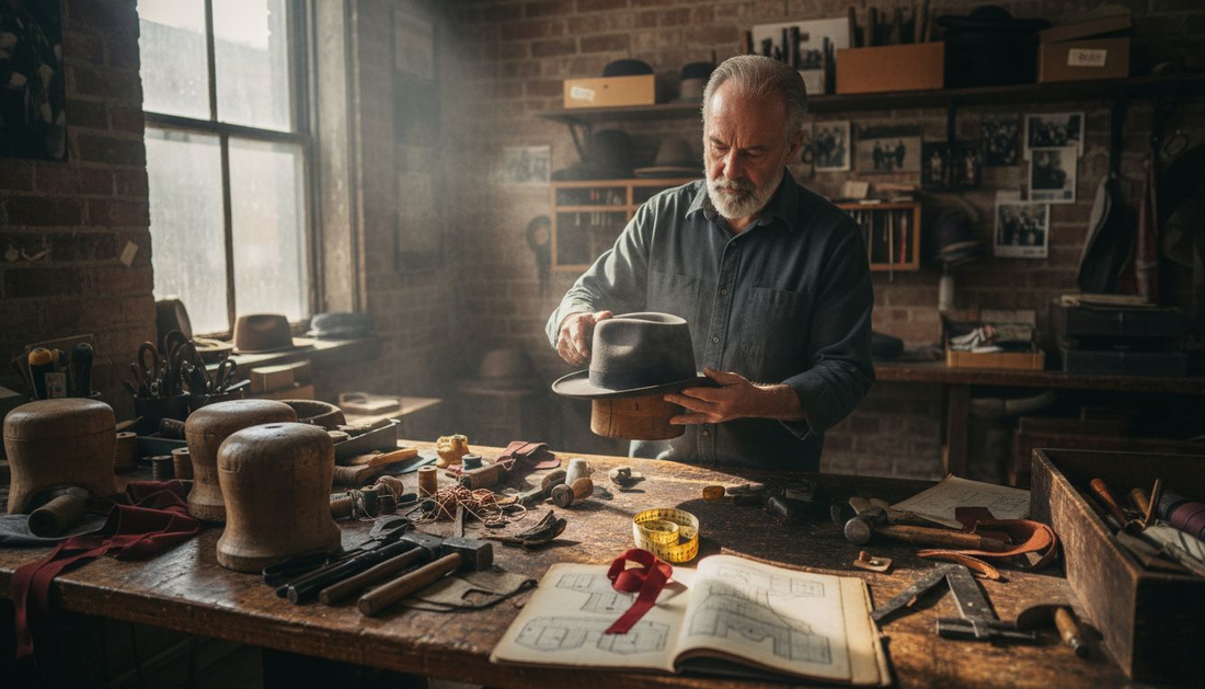 Artisan crafting premium hat at workbench