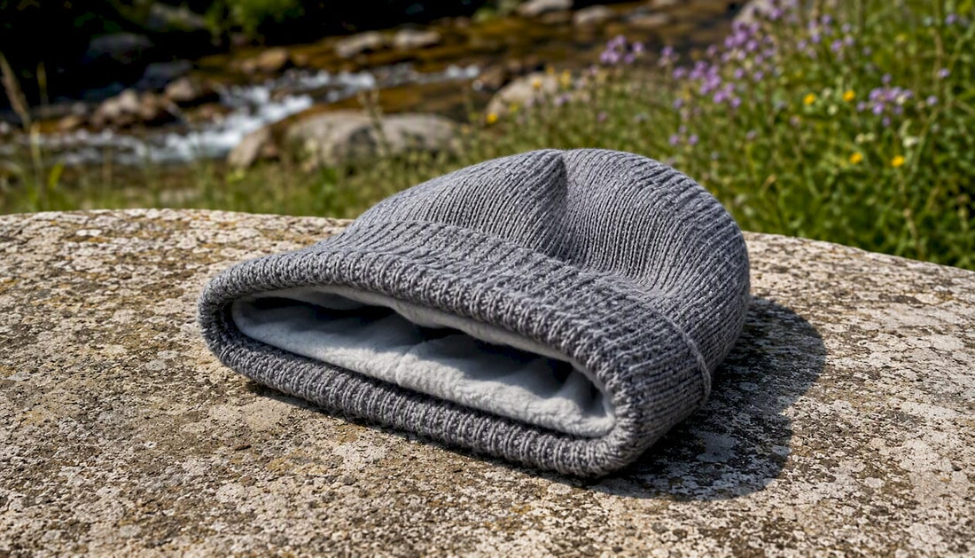 Close-up of hat interior with satin lining and adjustable band