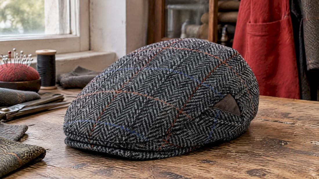 Dublin herringbone tweed newsboy cap