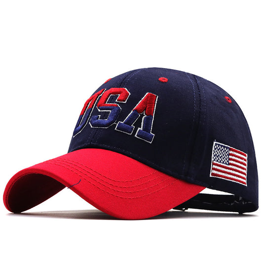 Letter USA Embroidery Baseball Cap Couple Outdoor - Urban Caps 