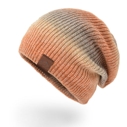 Knitted Gradient Tie-dye Warmth Rainbow Fashion Woolen Hat Women - Urban Caps 