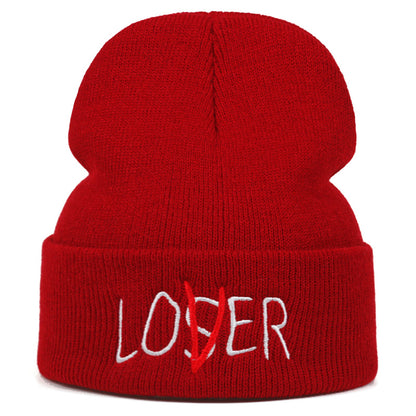 Autumn And Winter Loser Personality Embroidery Ski Knitted Hat - Urban Caps 