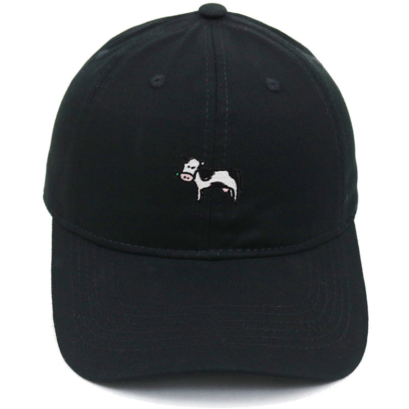 COW COW Embroidery Soft Top Baseball Cap Spring and Summer Cute