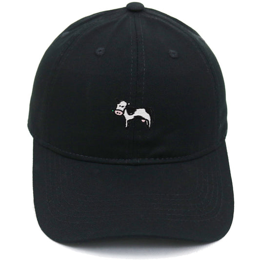 COW COW Embroidery Soft Top Baseball Cap Spring and Summer Cute