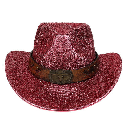 Glitter Cowboy Hat Halloween Black Gold Silver EVA Composite Cow Head Accessories - Urban Caps 