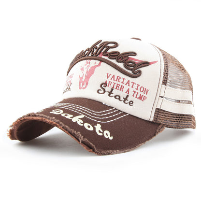 Women's Summer Washed Bull Head Embroidered Baseball Cap - Urban Caps 