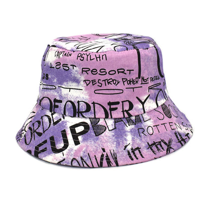Women's New Graffiti Printing Bucket Hat Men's Summer Outdoor Travel Sun Protection Sun Hat Fashion Trend Bucket Hat - Urban Caps 