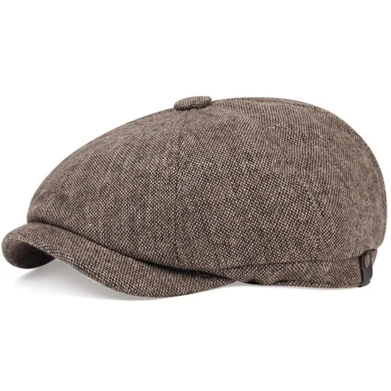 Retro Octagonal Beret Hat – British Dome-Style Peaky Blinders Cap | Free Size - Urban Caps 