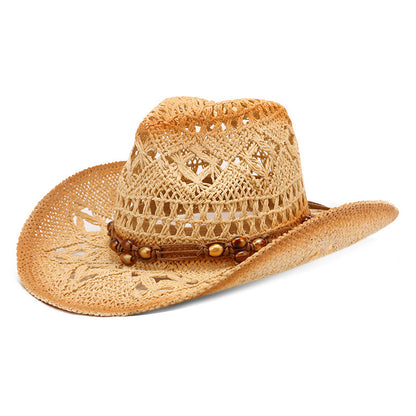 Hollow Out Western Cowboy Hat Straw Breathable - Urban Caps 
