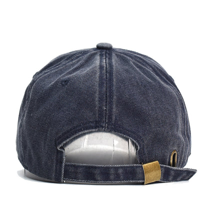 Hat Female Spring And Autumn Personality Washed Distressed Letters Short Brim Baseball Cap - Urban Caps 