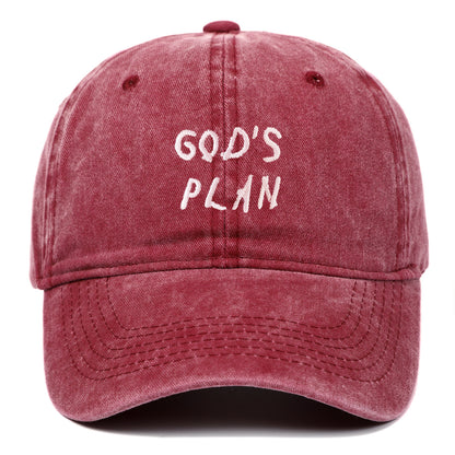 GODS PLAN Embroidered Baseball Cap Pure Cotton Washed - Urban Caps 