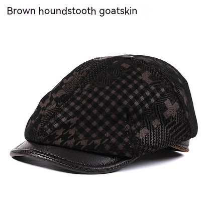 Men’s Genuine Leather Newsboy Cap – Goat Skin Octagonal Beret | Warm & Stylish - Urban Caps 
