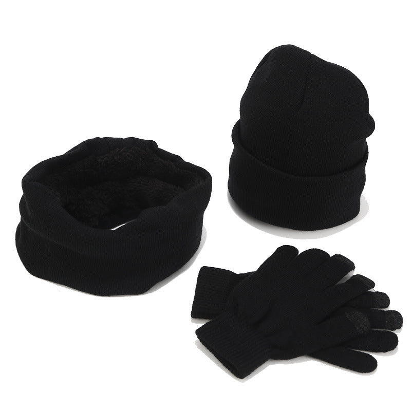 Variegated Knitted Woolen Thick Scarf Hat Gloves - Urban Caps 