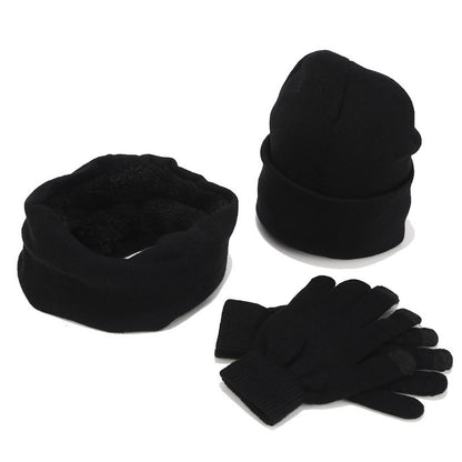 Variegated Knitted Woolen Thick Scarf Hat Gloves - Urban Caps 