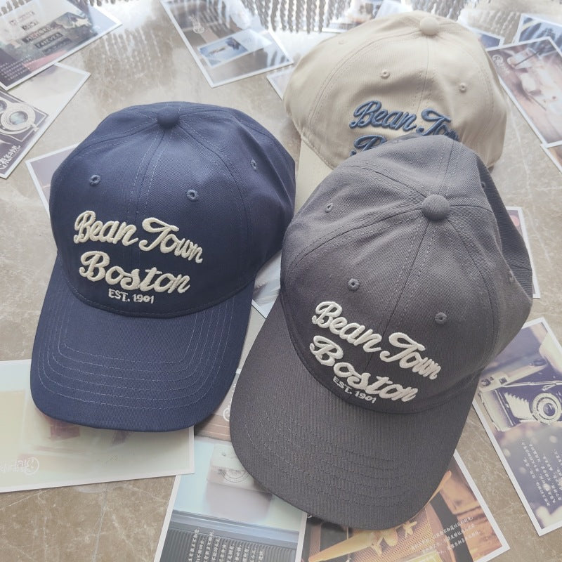 Big Head Circumference Letter Baseball Men'S Summer Soft Top Embroidery All-Match Peaked Outdoor Sun Hat