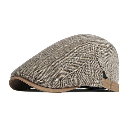 Unisex Retro Stripe Beret – Cotton Adjustable Cap | Literary Minimalist Style - Urban Caps 