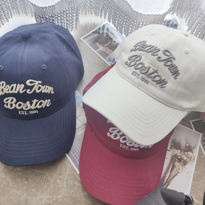 Big Head Circumference Letter Baseball Men'S Summer Soft Top Embroidery All-Match Peaked Outdoor Sun Hat