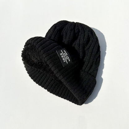 Woolen Cap Female Fleece Lined Padded Warm Keeping Knitted Hat - Urban Caps 