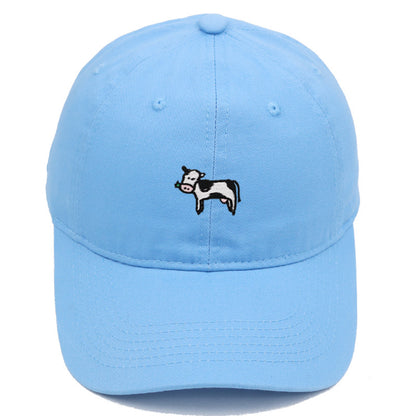 COW COW Embroidery Soft Top Baseball Cap Spring and Summer Cute