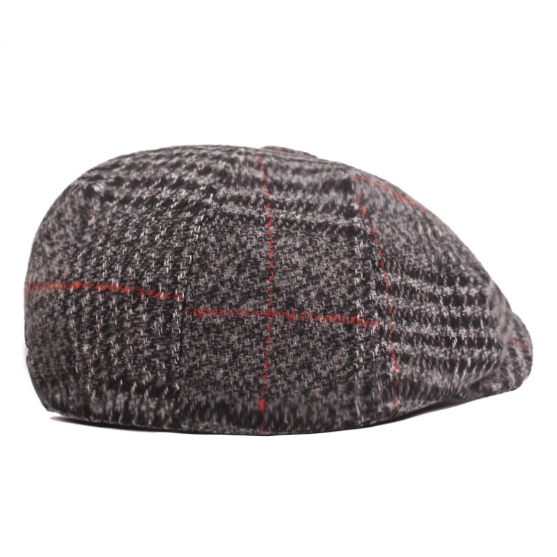 Autumn And Winter Thickened Beret Men's Plaid Cap - Urban Caps 