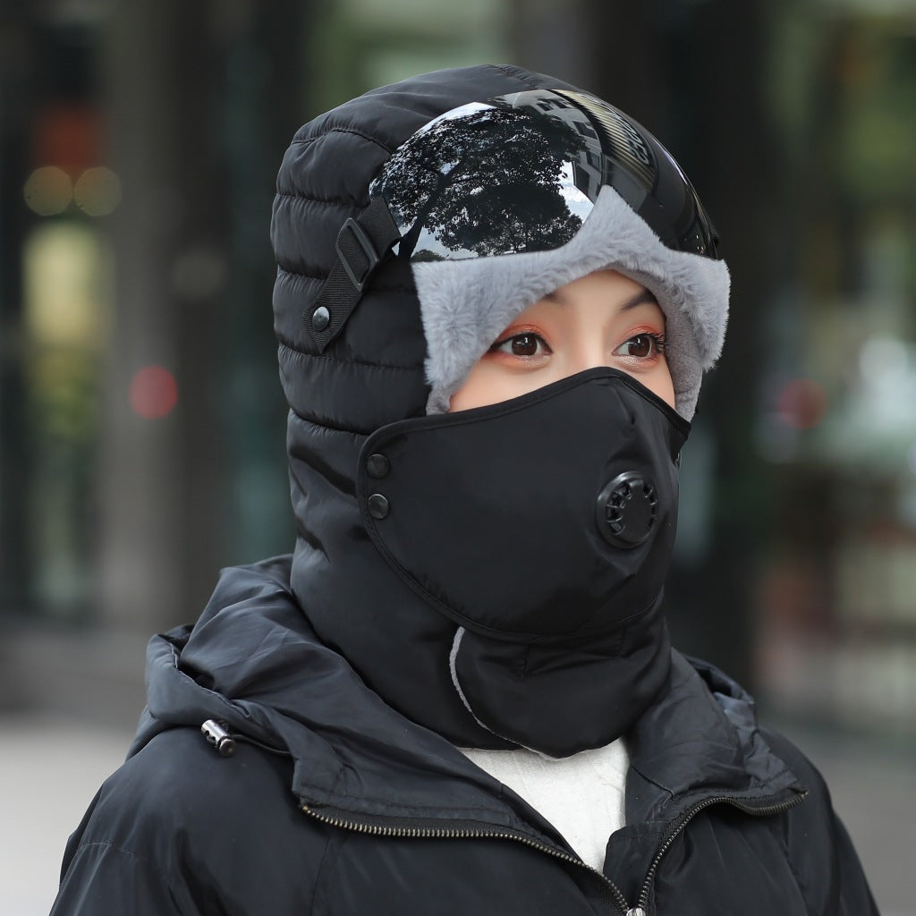 Thick and Warm Lei Feng Hat with Glasses: Cold Weather Protection