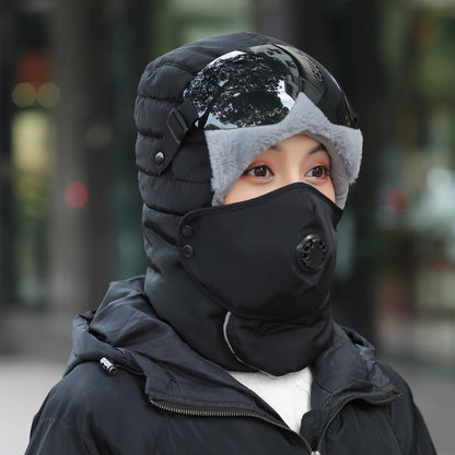 Thick and Warm Lei Feng Hat with Glasses: Cold Weather Protection - Urban Caps 