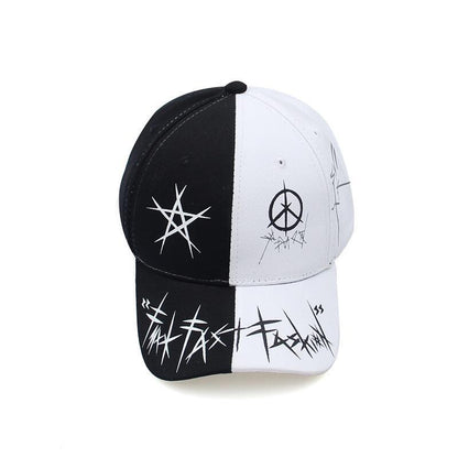 Custom Graffiti Snapback Baseball Caps Black And White Patchwork Men Women Hip Hop Fashion Casual Hat - Urban Caps 