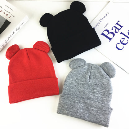 Autumn And Winter Funny Bear Ears Student Earflaps Warm Knitted Hat - Urban Caps 
