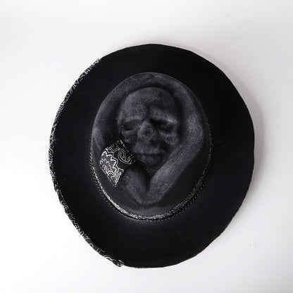 European And American Western Cowboy Hat Handmade Skull Hat - Urban Caps 