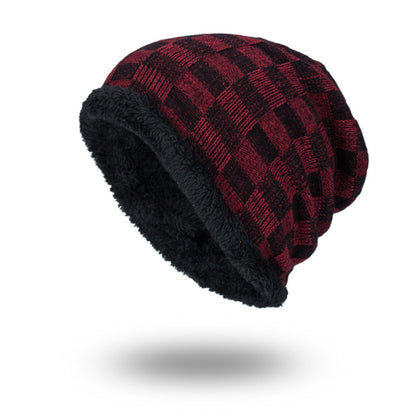 Contrast Color Knitted Wool Hat with Velvet Lining: Warm and Chic - Urban Caps 