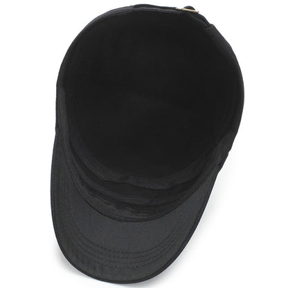 Military-Style Flat Top Hat – Cotton Sun Cap | Adjustable Fit - Urban Caps 