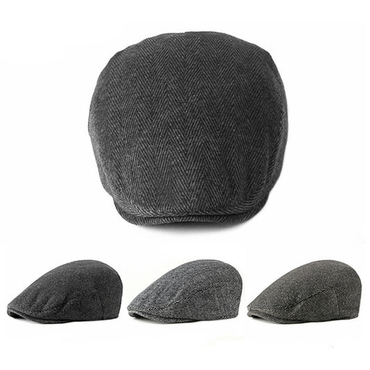 New Style Hat Male British Retro Woolen Beret Casual - Urban Caps 