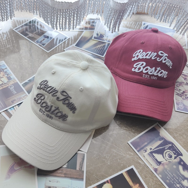 Big Head Circumference Letter Baseball Men'S Summer Soft Top Embroidery All-Match Peaked Outdoor Sun Hat