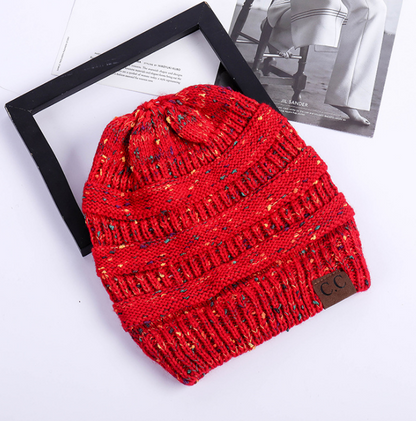 Cable Knit Fuzzy Lined High Bun Beanie - Urban Caps 