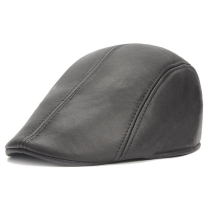 Vintage Pu Leather Solid Beret Cap - Urban Caps 