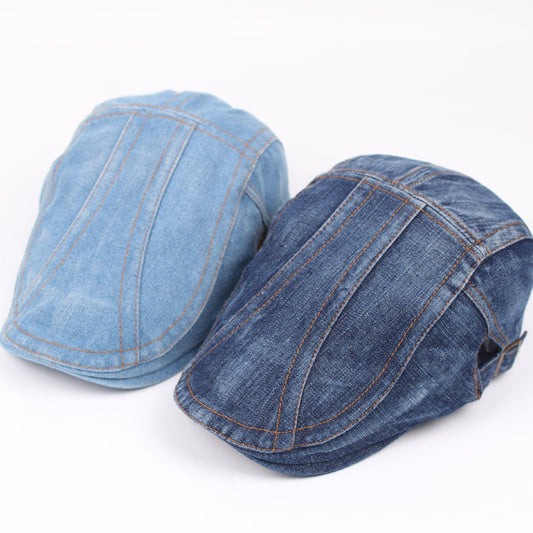 Women's Denim Beret – Vintage Washed Cotton Cap | 4 Stylish Designs - Urban Caps 