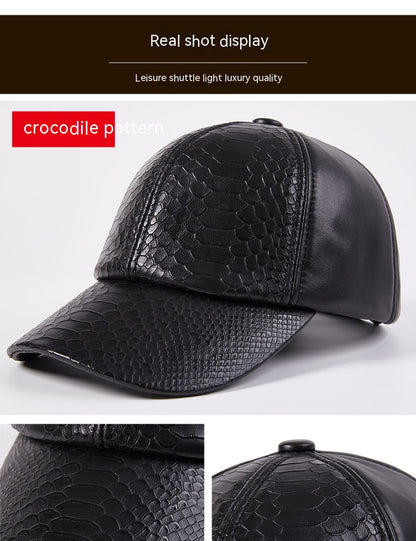 Autumn and Winter High-End Leisure Leather Hat