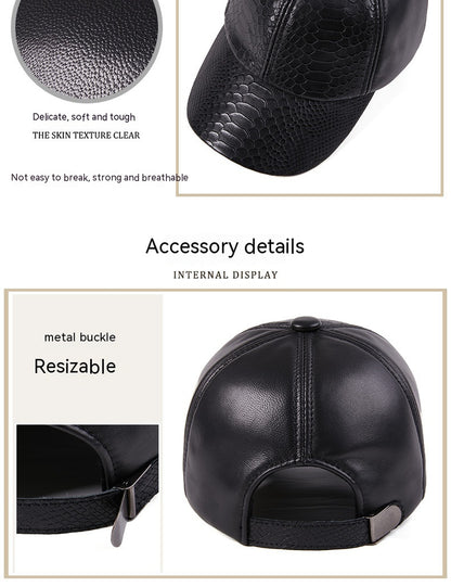 Autumn and Winter High-End Leisure Leather Hat