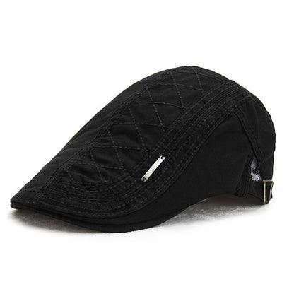 Solid color grid cap retro sun shade beret - Urban Caps 